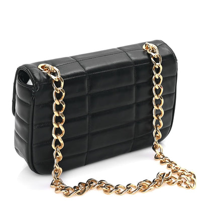 Celine Goatskin Matelasse Chain Shoulder Bag  Black 2 of 7