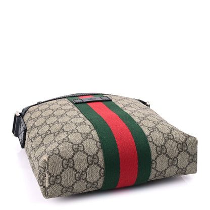 Gucci GG Supreme Monogram Web Messenger Bag Black 3 of 8
