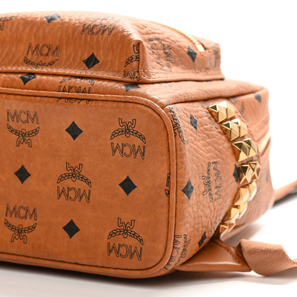 MCM Visetos Side Stud Mini Stark Backpack Cognac 18 of 20