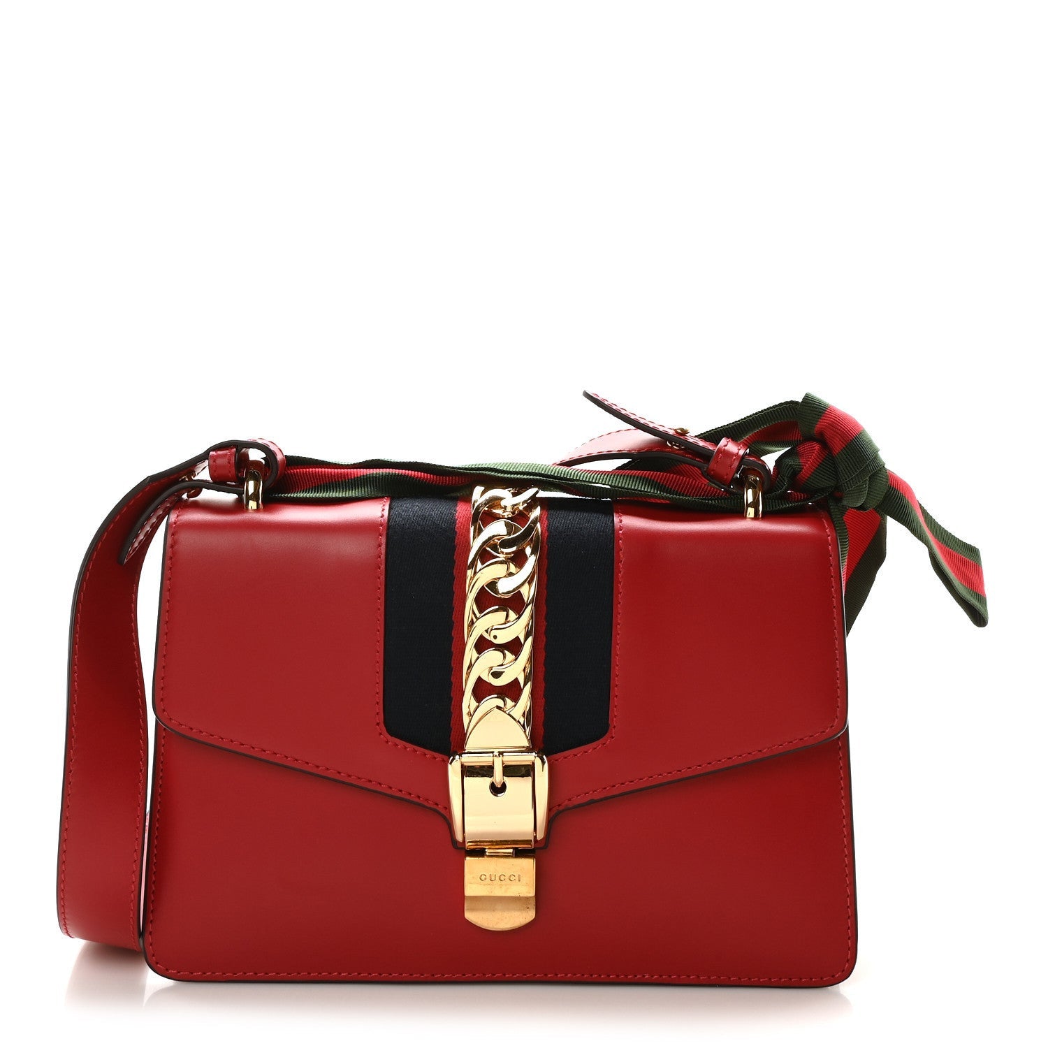 Gucci Calfskin Small Sylvie Shoulder Bag Hibiscus Red 1 of 7