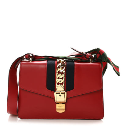 Gucci Calfskin Small Sylvie Shoulder Bag Hibiscus Red 1 of 7