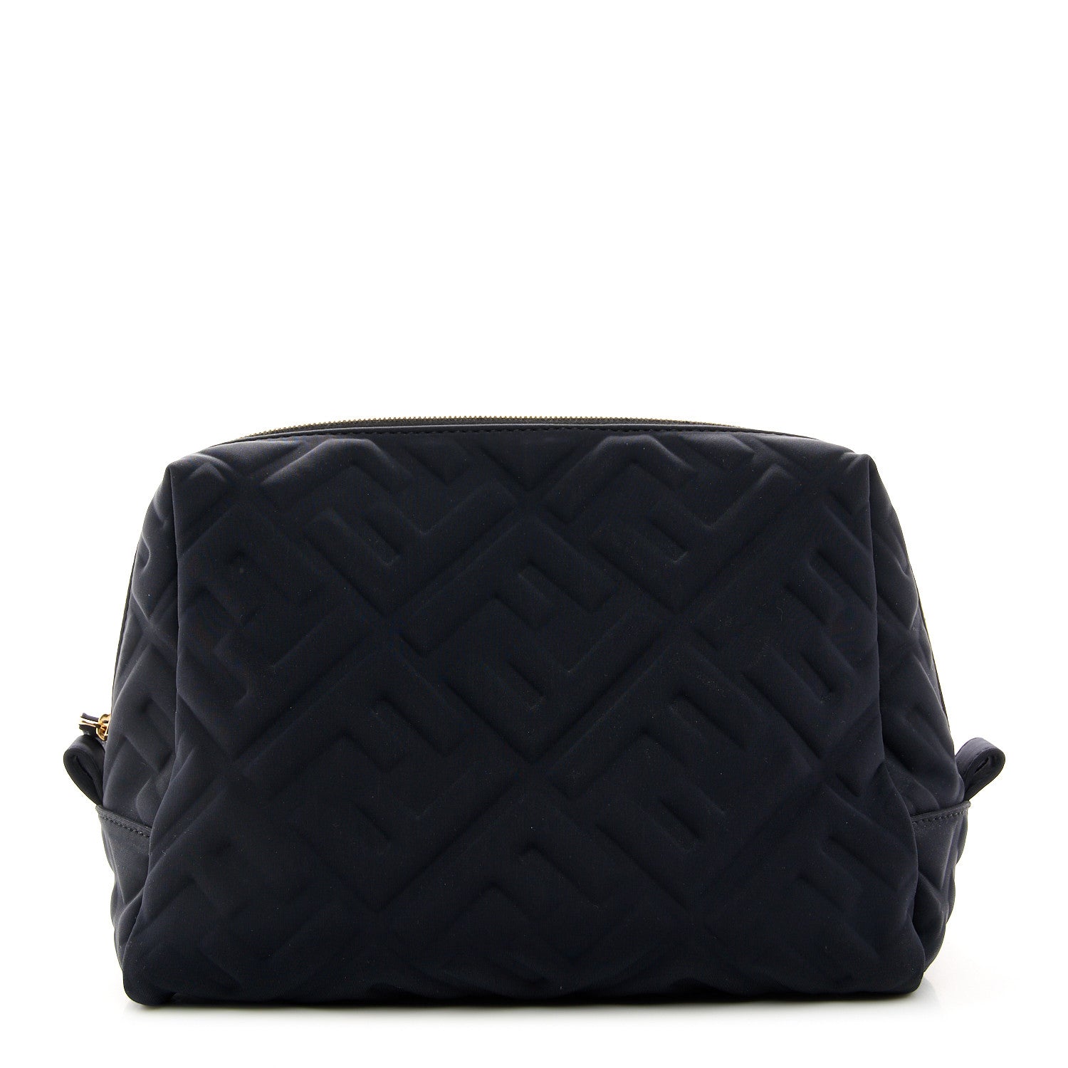 Fendi Lycra FF Embossed Medium Trapezoid Beauty Pouch Black 1 of 9