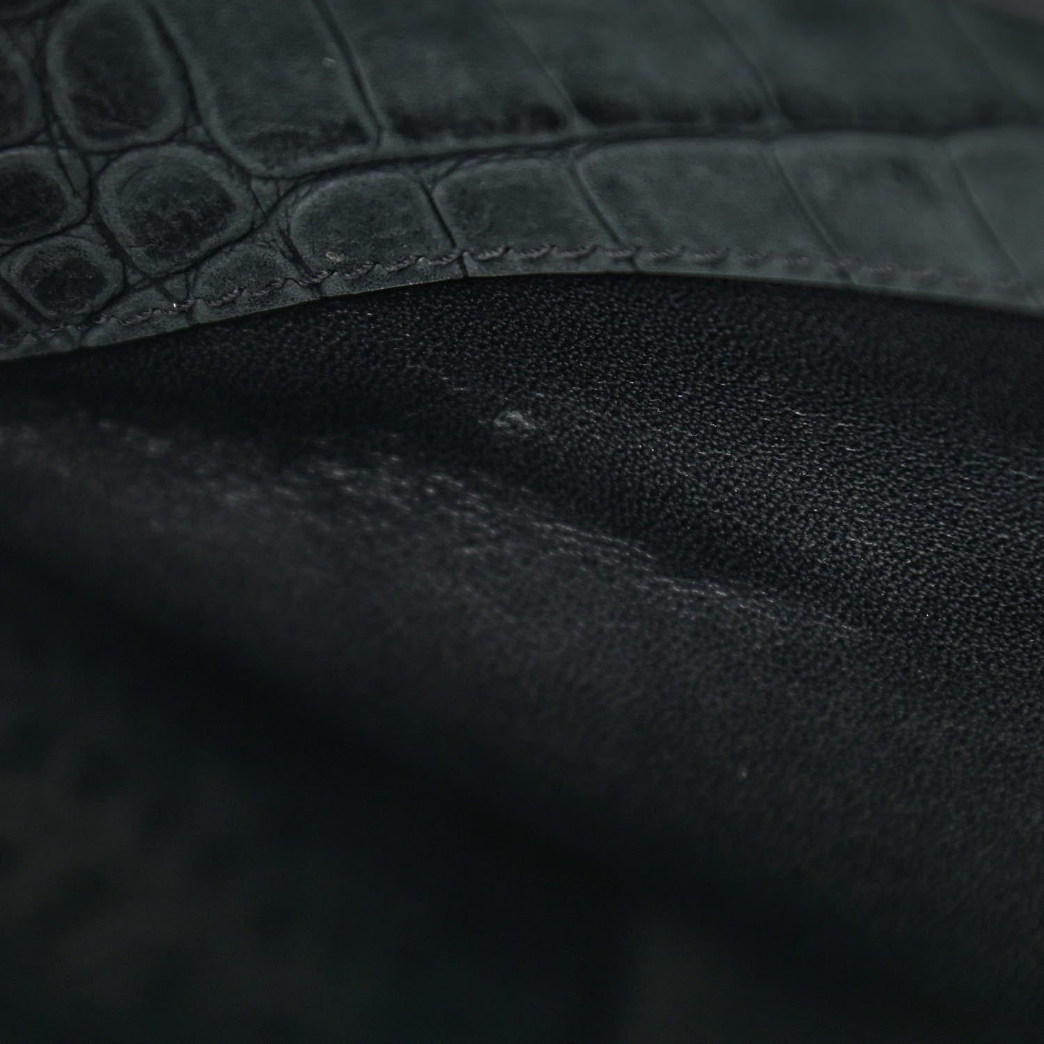 Saint Laurent Calfskin Crocodile Embossed Small Sac de Jour Black 10 of 11