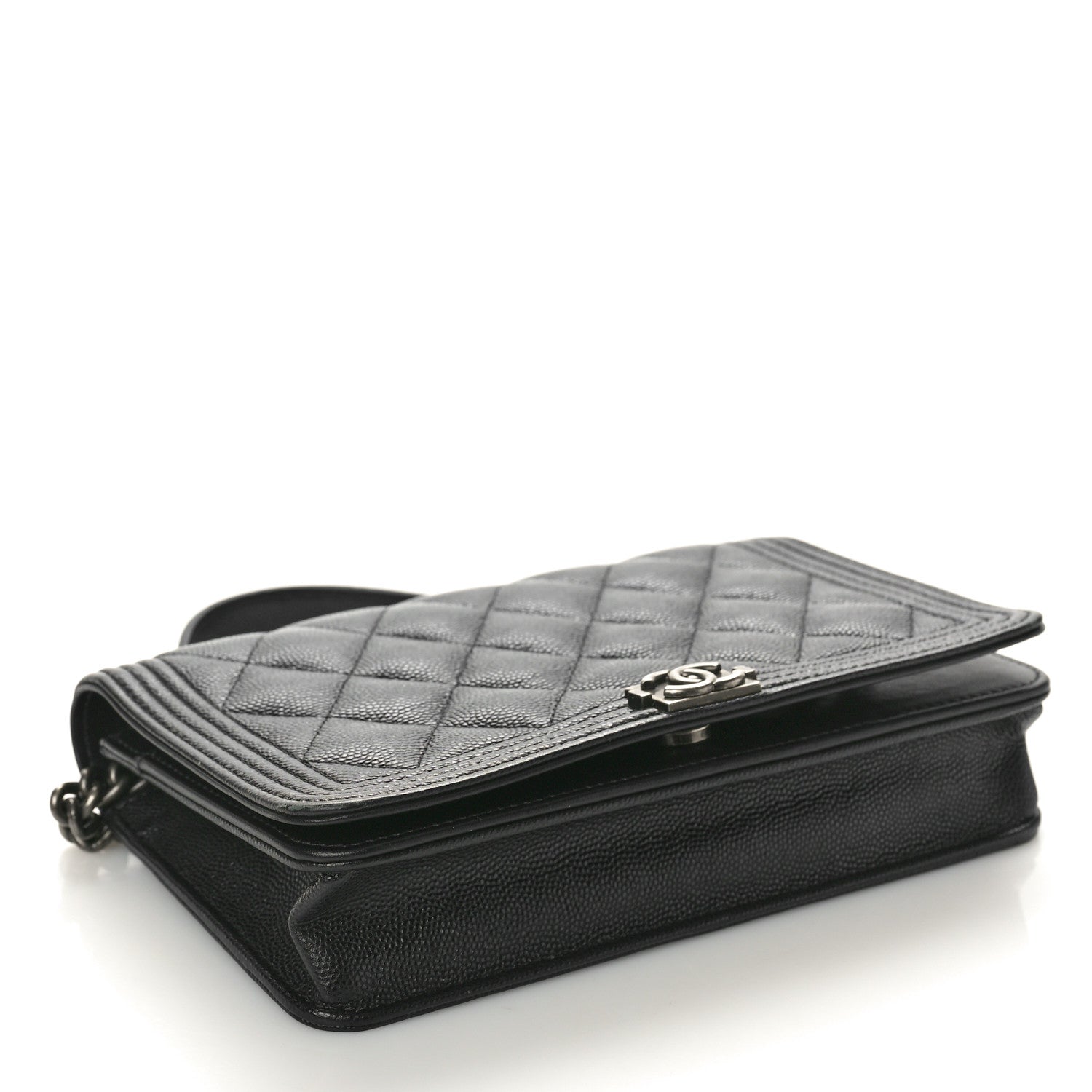 Chanel Caviar Quilted Boy Wallet On Chain WOC Black 4 of 11