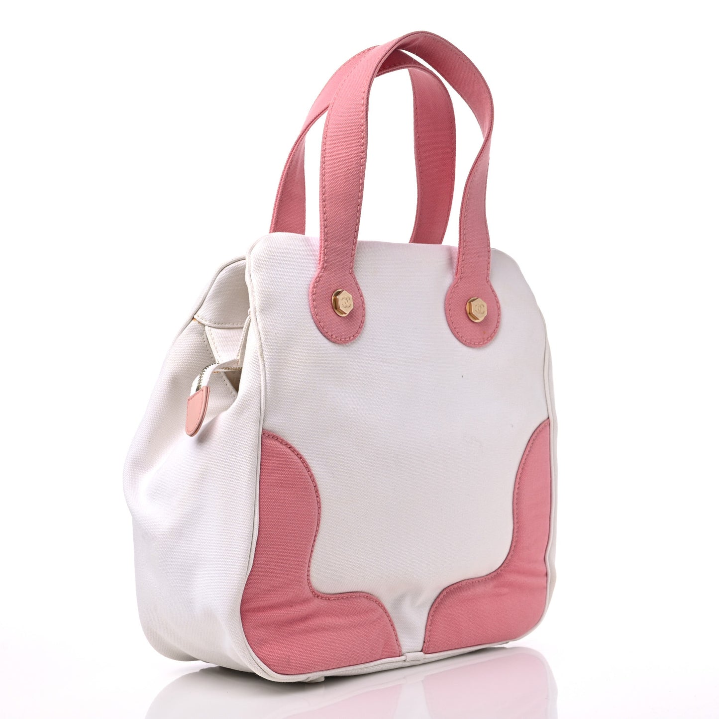 Canvas CC Handbag Pink White