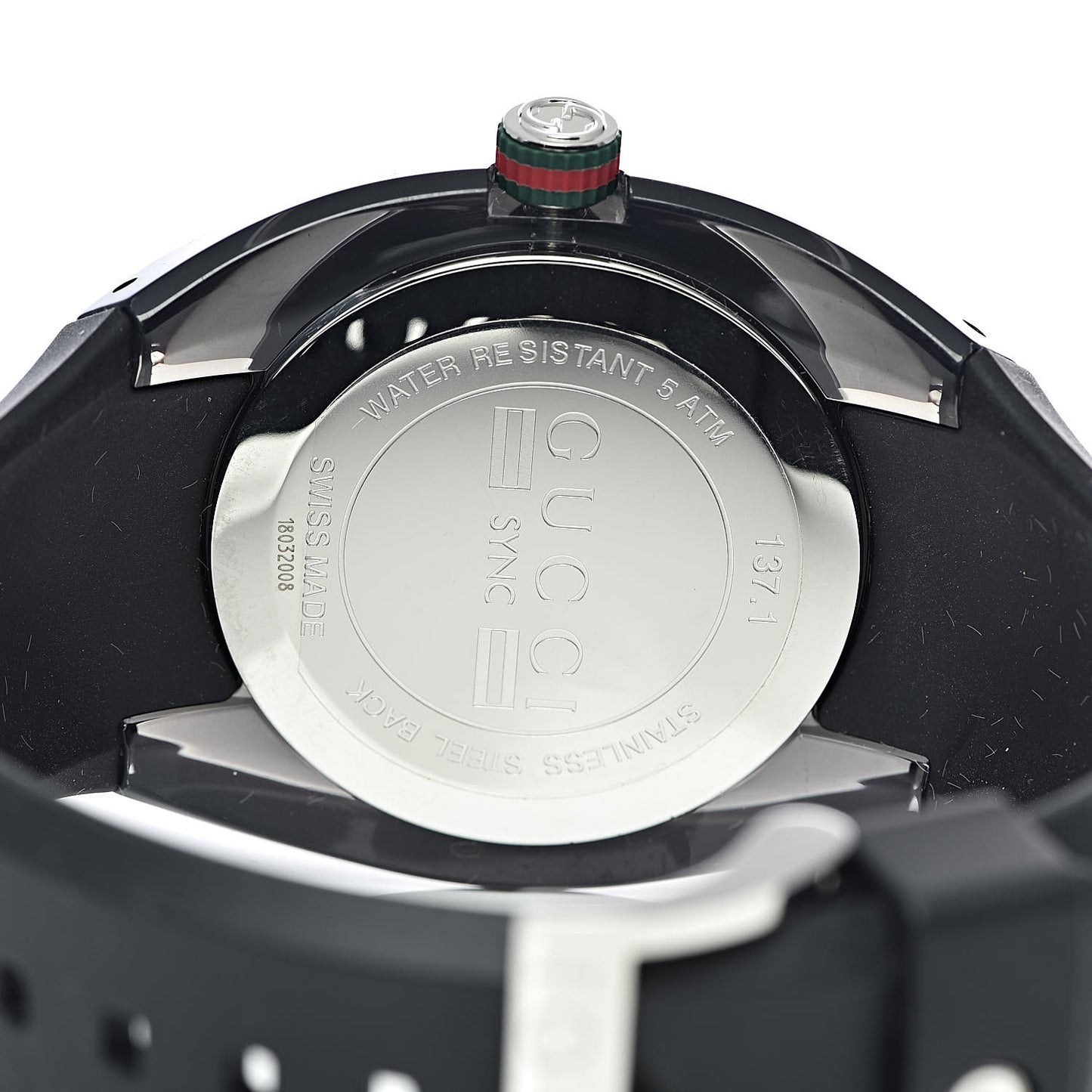 Stainless Steel Rubber 46mm Sync Web Quartz Watch Black