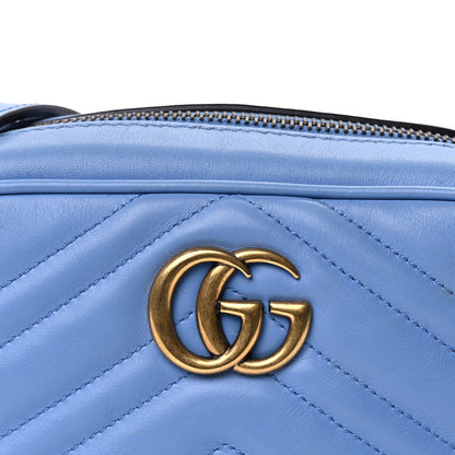Gucci Calfskin Matelasse Mini GG Marmont Chain Shoulder Bag Clear Sky Blue 6 of 8