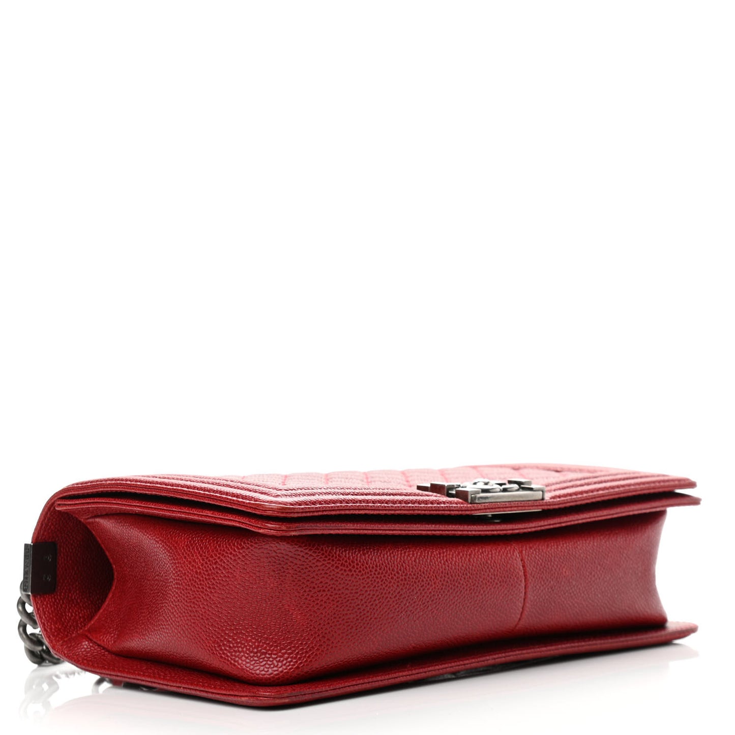 Caviar Quilted New Medium Boy Flap Dark Red