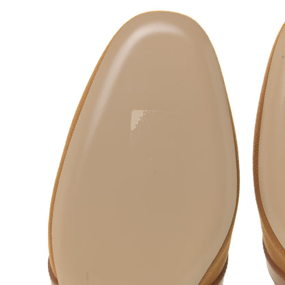 Hermes Cotton Canvas Calfskin Oz Mules 37 Naturel Beige Dore 5 of 10
