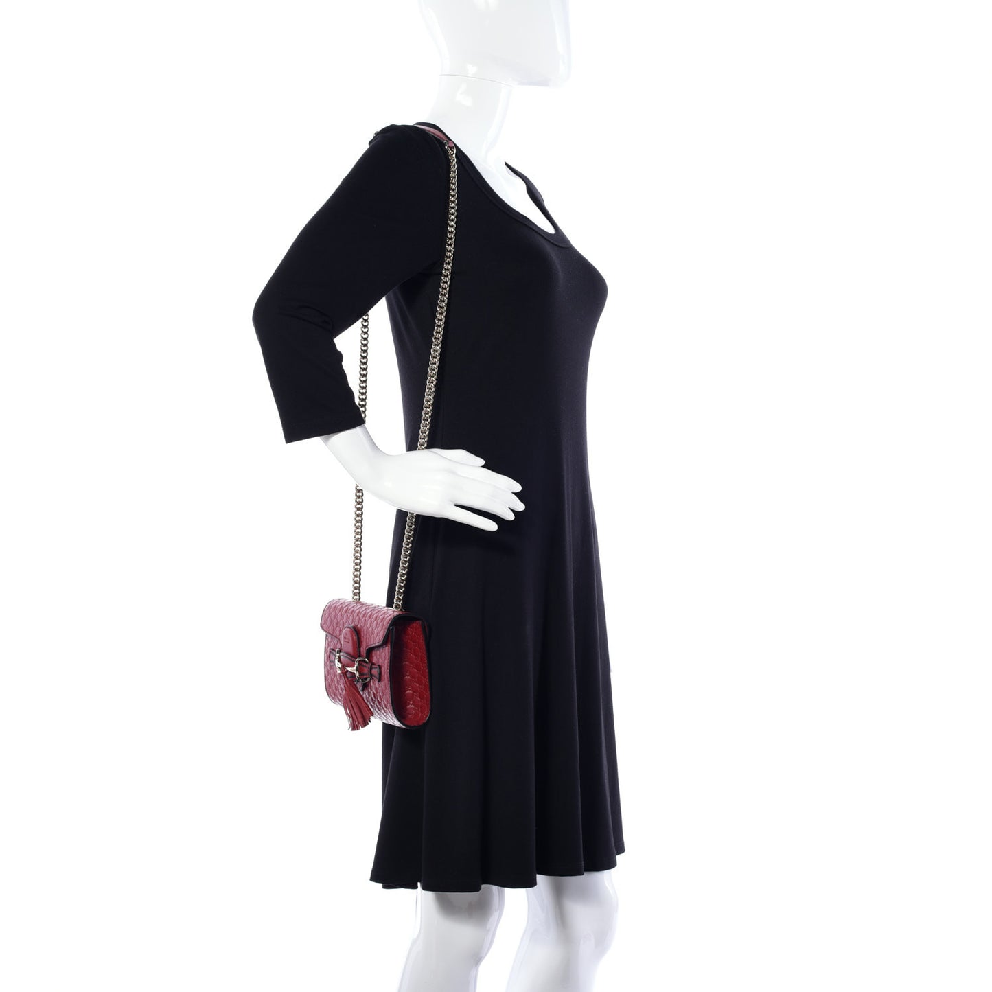 Soft Microguccissima Mini Emily Chain Shoulder Bag Rosso