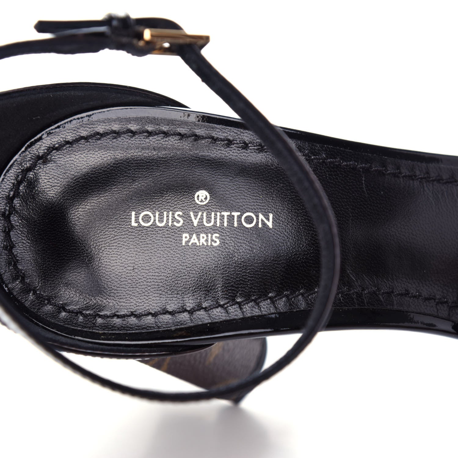 Louis Vuitton Patent Monogram Silhouette Sandals 38.5 Black 8 of 10