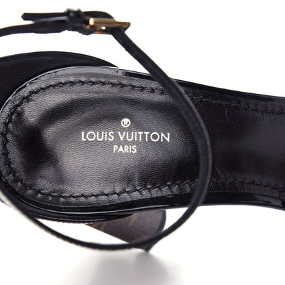 Louis Vuitton Patent Monogram Silhouette Sandals 38.5 Black 8 of 10