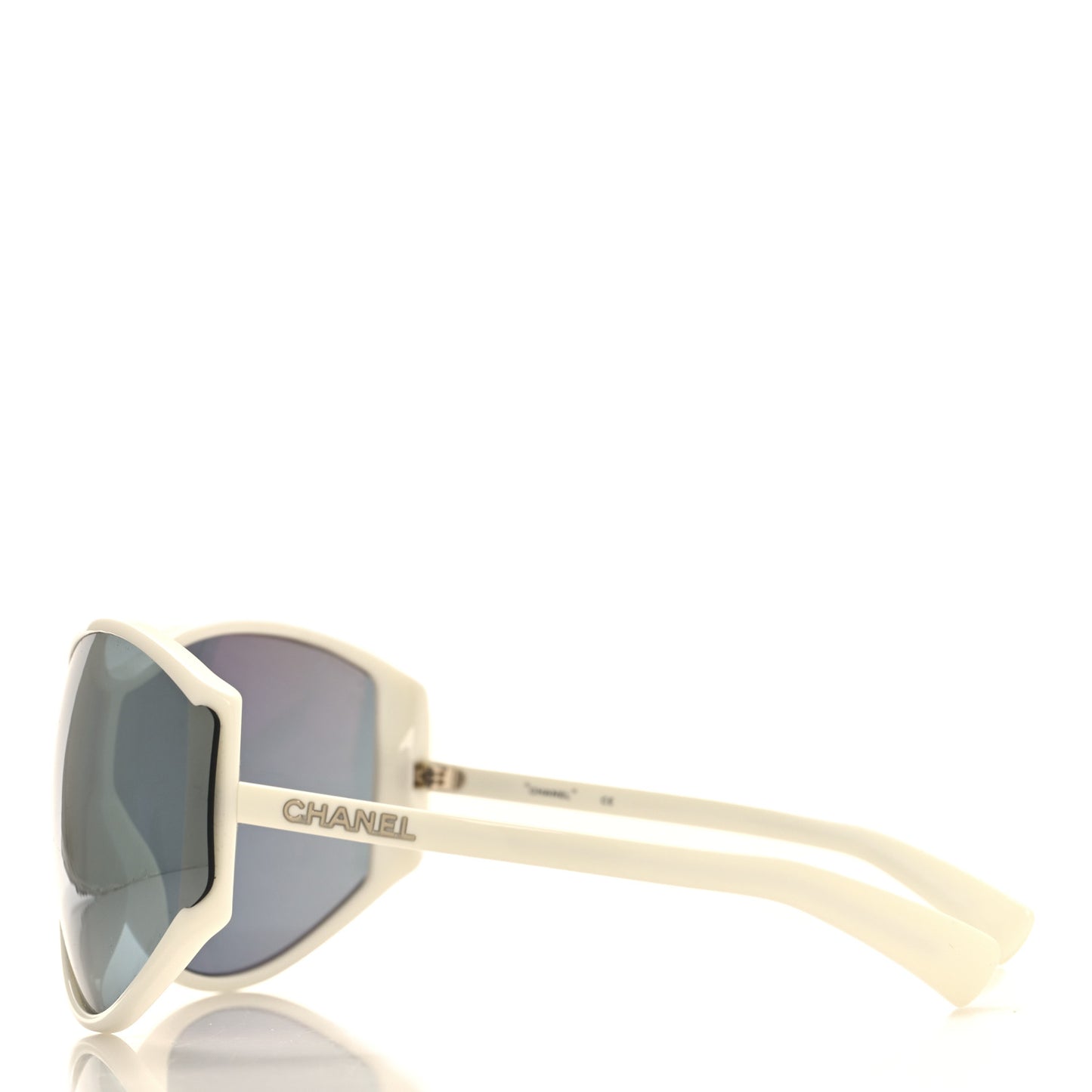 Acetate Mirror Shield Sunglasses White