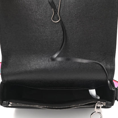 Off-White Saffiano Striped Mini Diag Binder Clip Bag Black White Indus 5 of 13