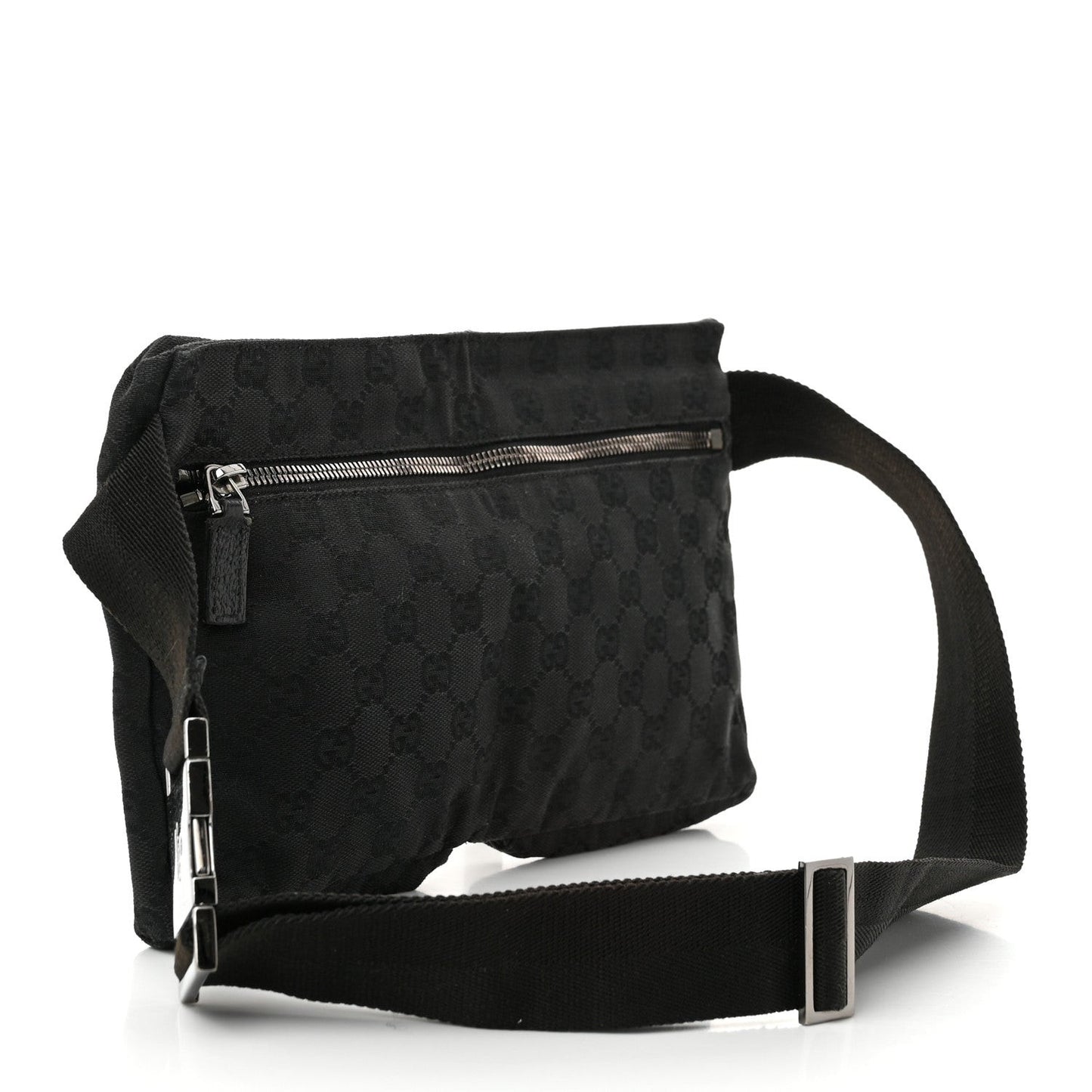 GG Monogram Double Pocket Belt Bag Black