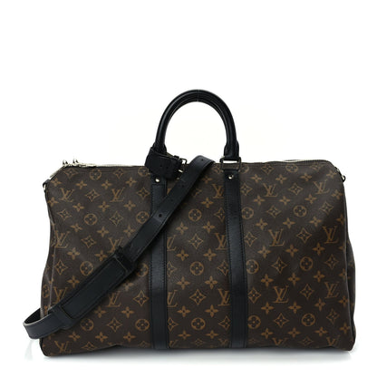 Louis Vuitton Monogram Macassar Keepall Bandouliere 45 Black 2 of 9