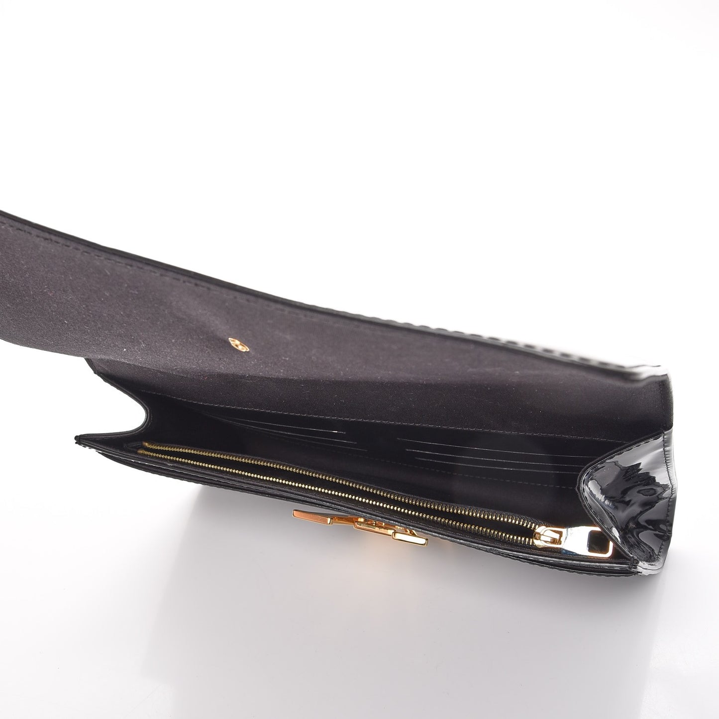 Patent Louise Clutch Black