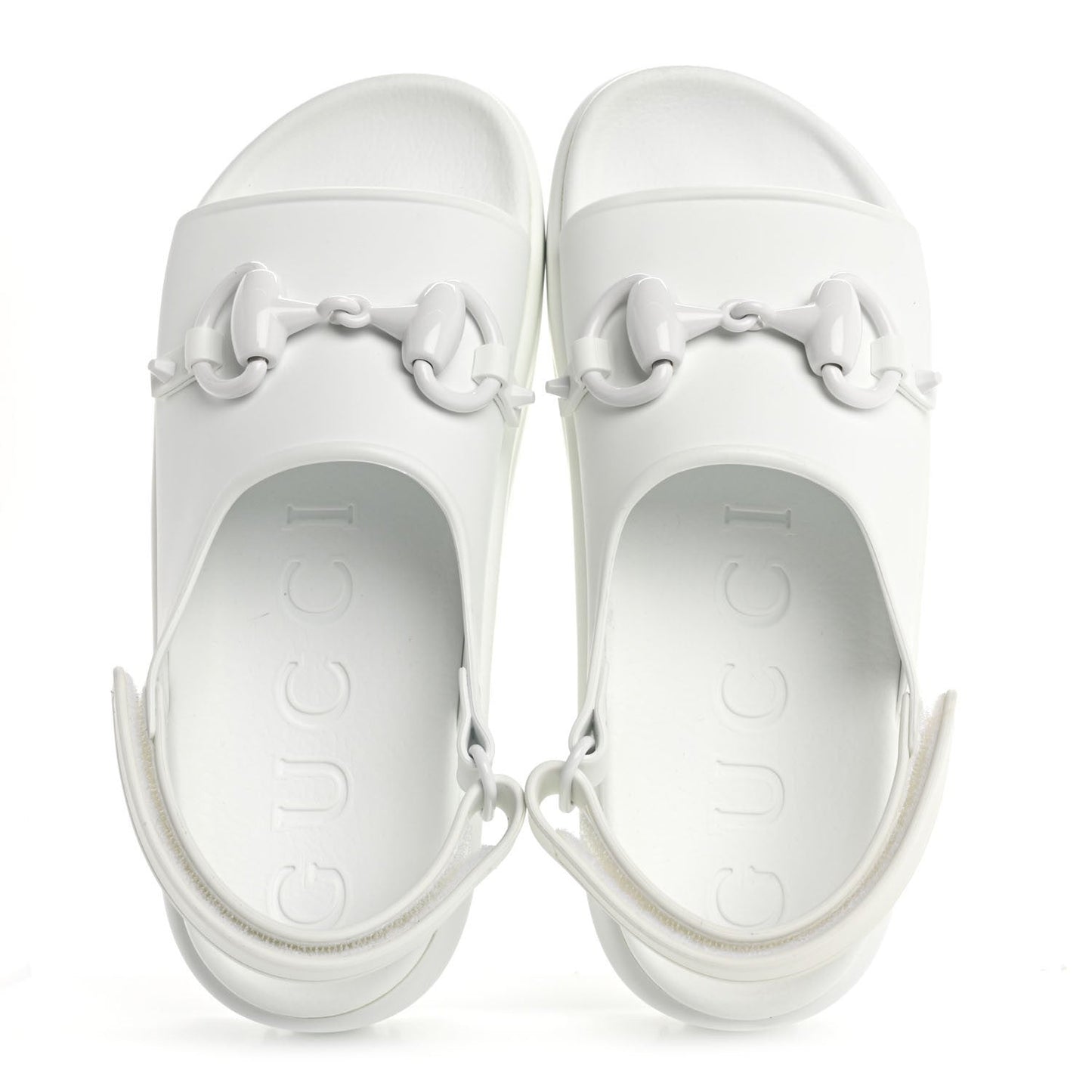 Soft Rubber Horsebit Touch Womens Strapped Sandals 38 Great White