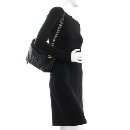 Chanel Lambskin Chevron Quilted Camera Case Black 2 of 8