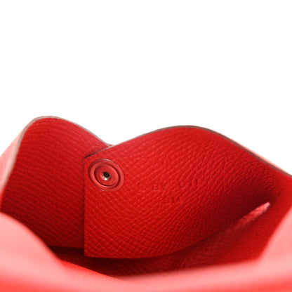 Hermes Epsom Calvi Card Case Rouge Casaque 7 of 7