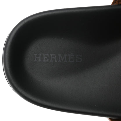 Hermes Suede Goatskin Womens Chypre Sandals 38 Naturel 6 of 9