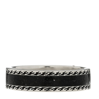 Gucci Sterling Silver Enamel Interlocking G Band Ring 65 11 Black 3 of 6