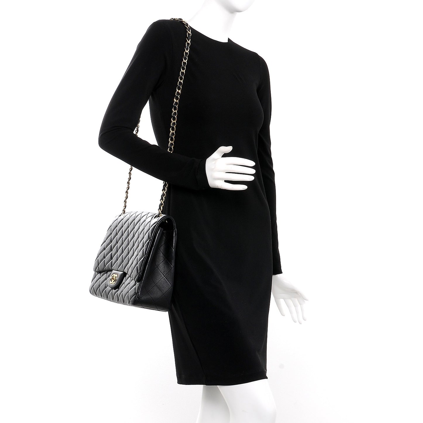 Lambskin Quilted Maxi Single Flap Black