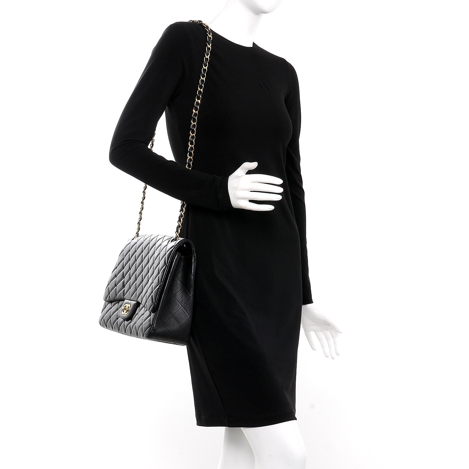 Chanel Lambskin Quilted Maxi Single Flap Black 2 of 8