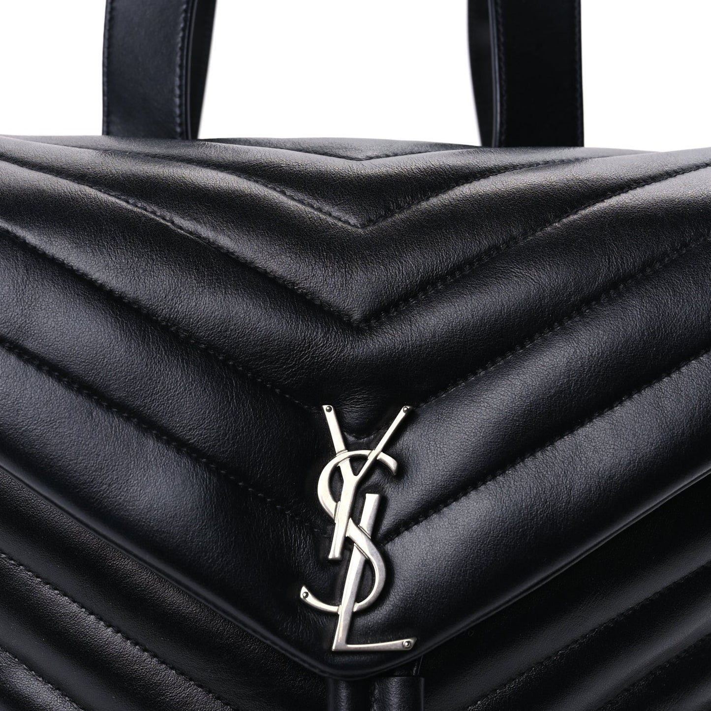Calfskin Y Quilted Monogram Medium Loulou Backpack  Black