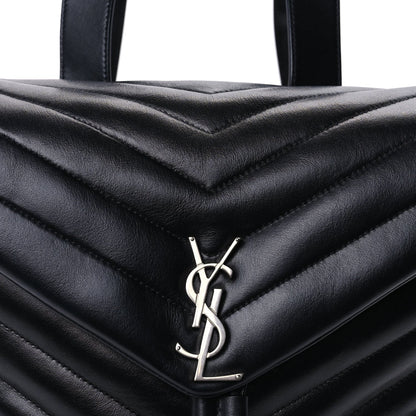 Saint Laurent Calfskin Y Quilted Monogram Medium Loulou Backpack  Black 6 of 8