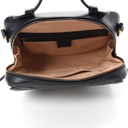 Gucci Calfskin Matelasse Sylvie Web Small GG Marmont Top Handle Shoulder Bag Black 5 of 11