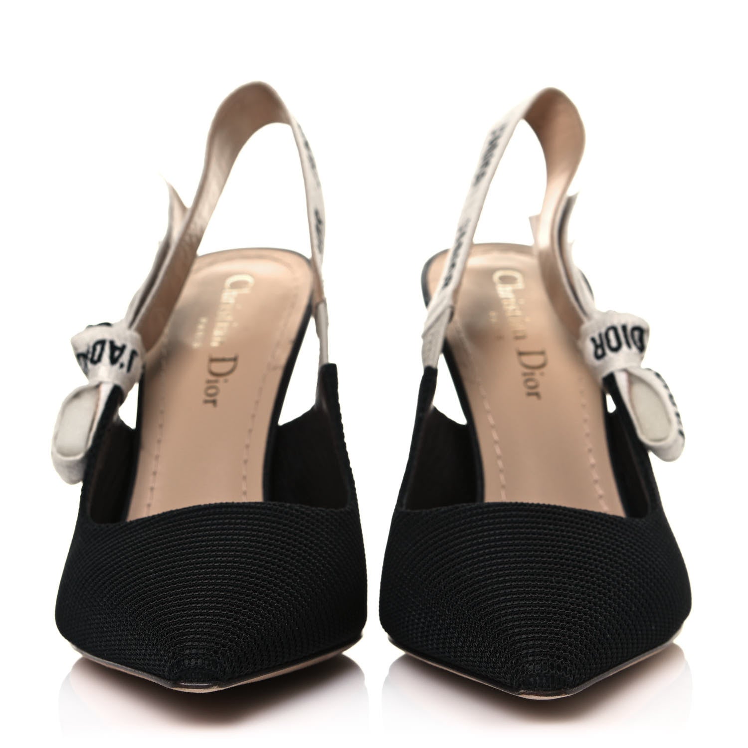 Christian Dior Technical Canvas Ribbon J'Adior Slingback 100mm Pumps 37.5 Black 2 of 8