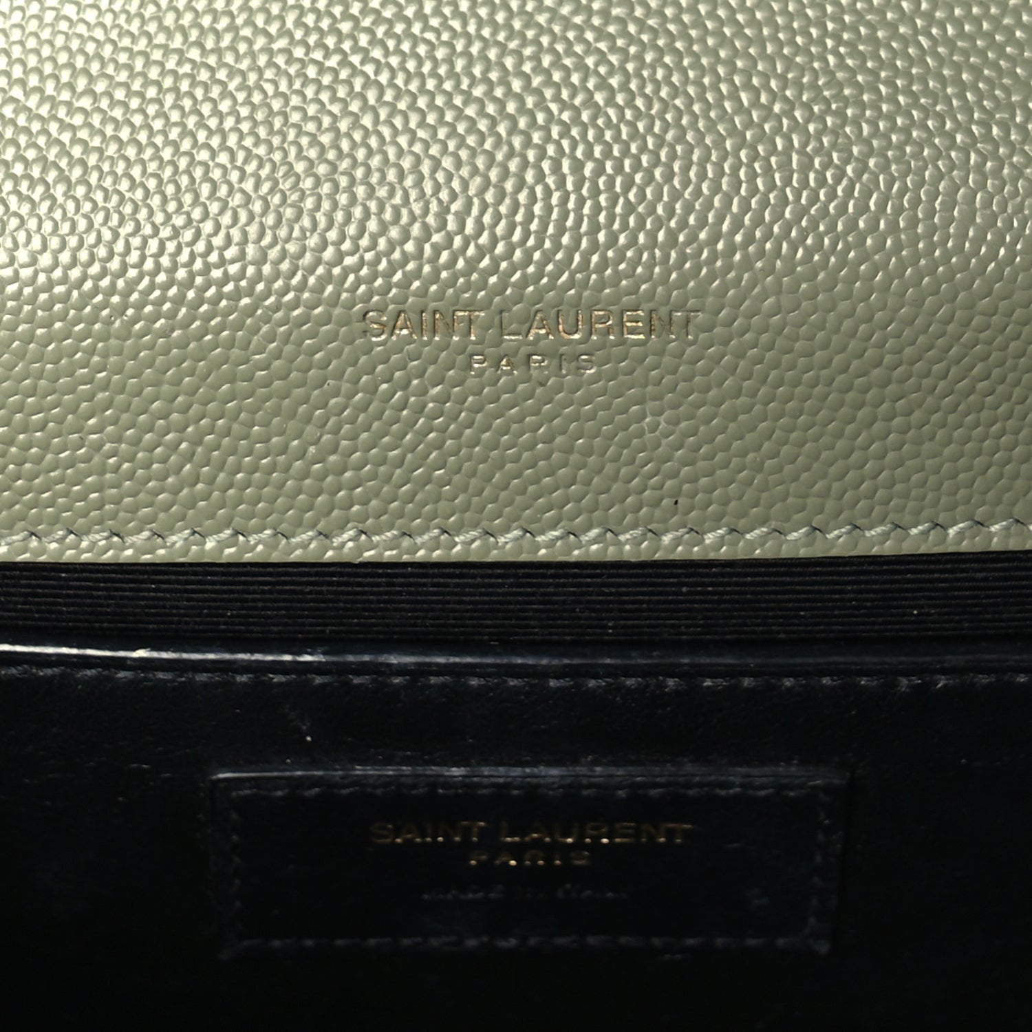 Saint Laurent Grain De Poudre Small Monogram Kate Satchel  Green 5 of 8