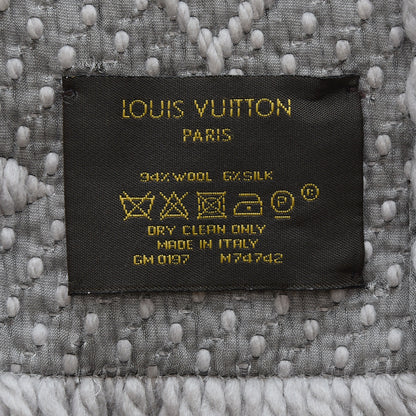 Louis Vuitton Wool Silk Logomania Scarf Pearl Grey 4 of 4