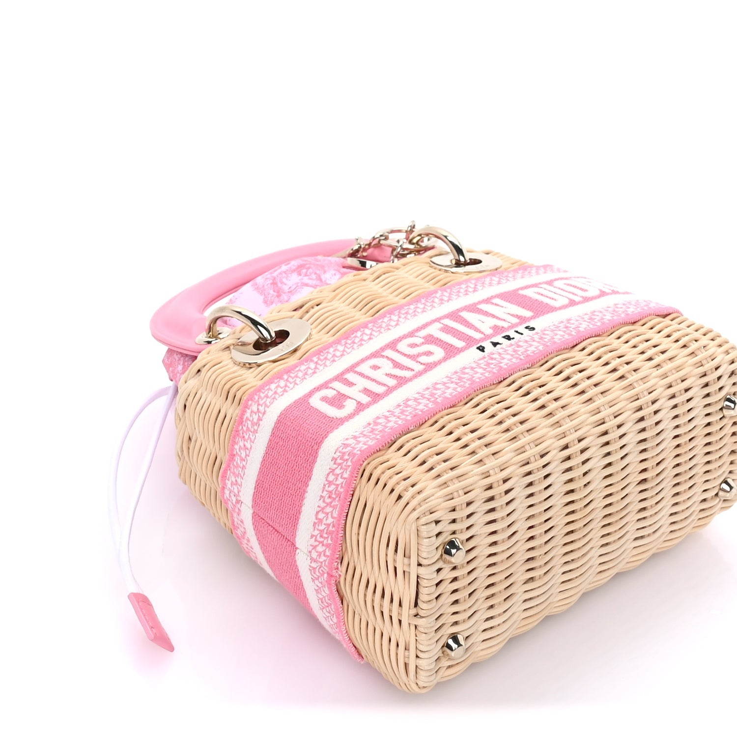 Christian Dior Wicker Oblique Mini Lady Dior Bag Pink 7 of 8