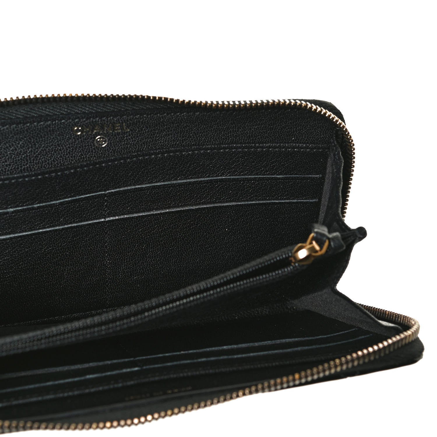 Chanel Patent Quilted Large Gusset Zip Around Wallet Black 9 of 11