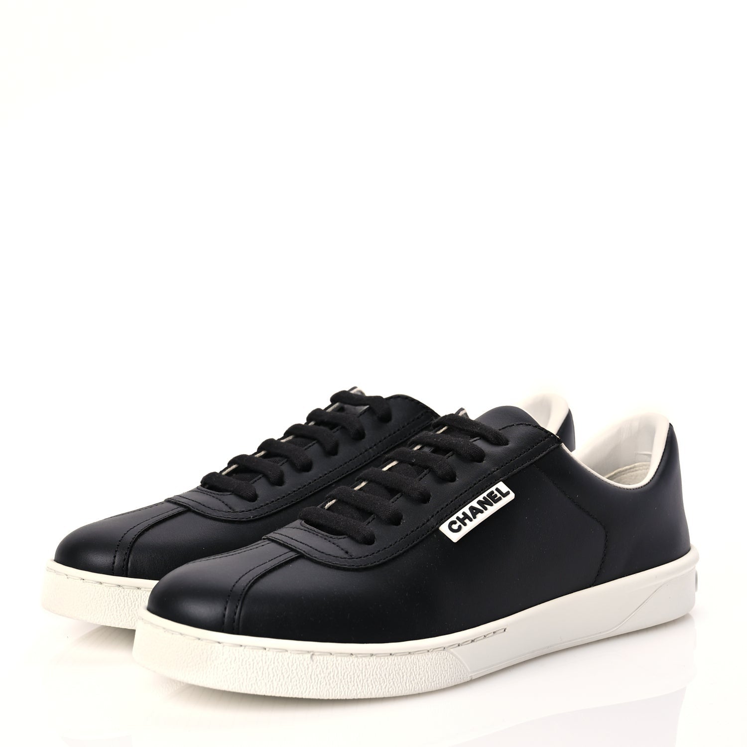 Chanel Calfskin CC Womens Sneakers 39 Black 3 of 8