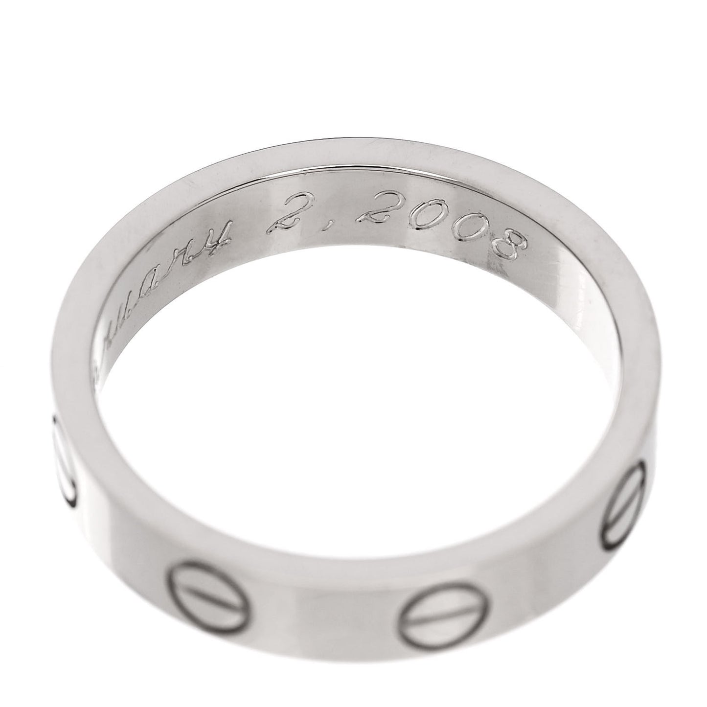 18K White Gold 3.6mm LOVE Ring 48 4.5