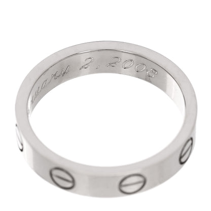 Cartier 18K White Gold 3.6mm LOVE Ring 48 4.5 6 of 7