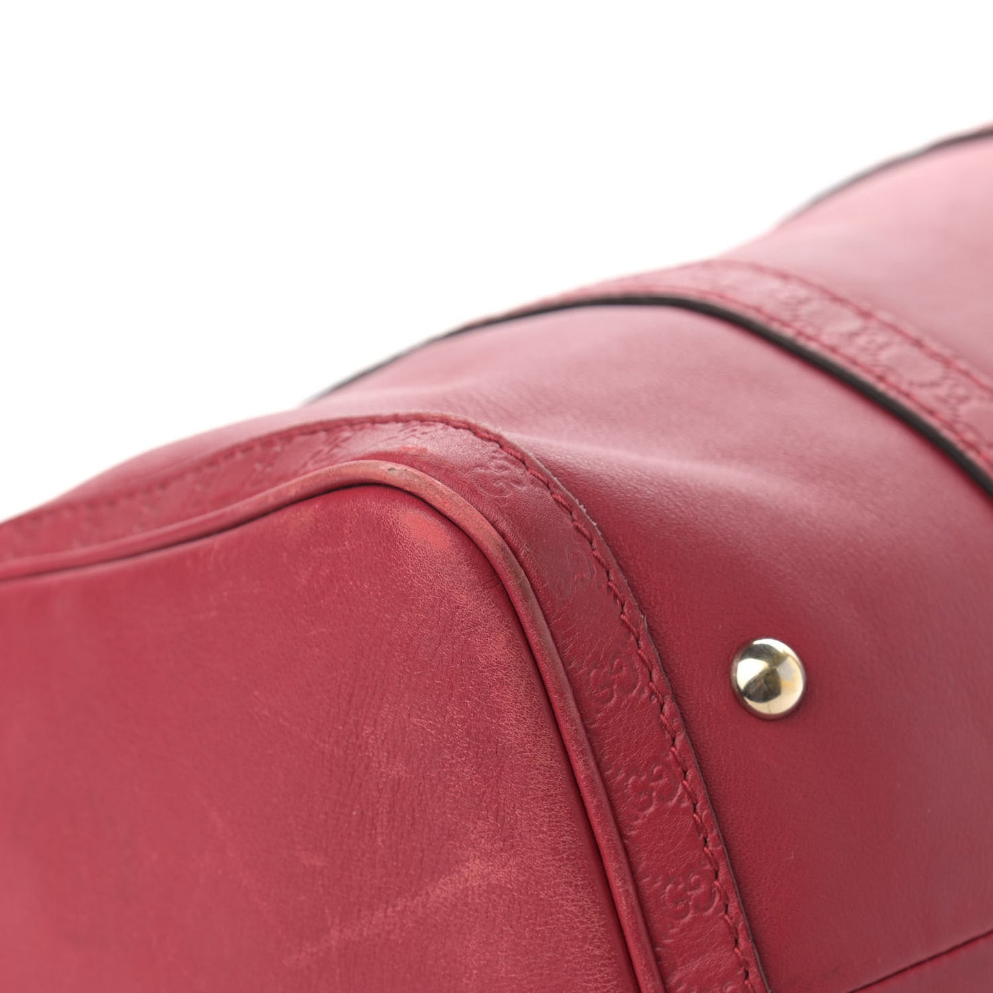 Calfskin Microguccissima Trim Medium Boston Raspberry Red