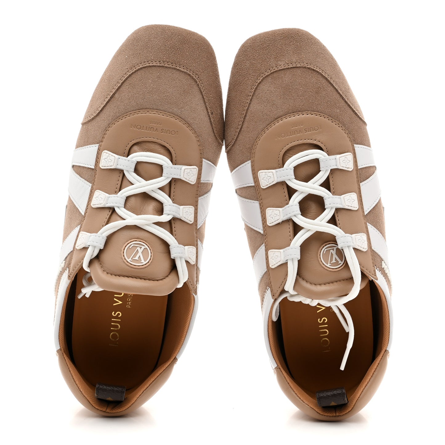 Suede Calfskin LV Sneakerina 40 Hazelnut Brown
