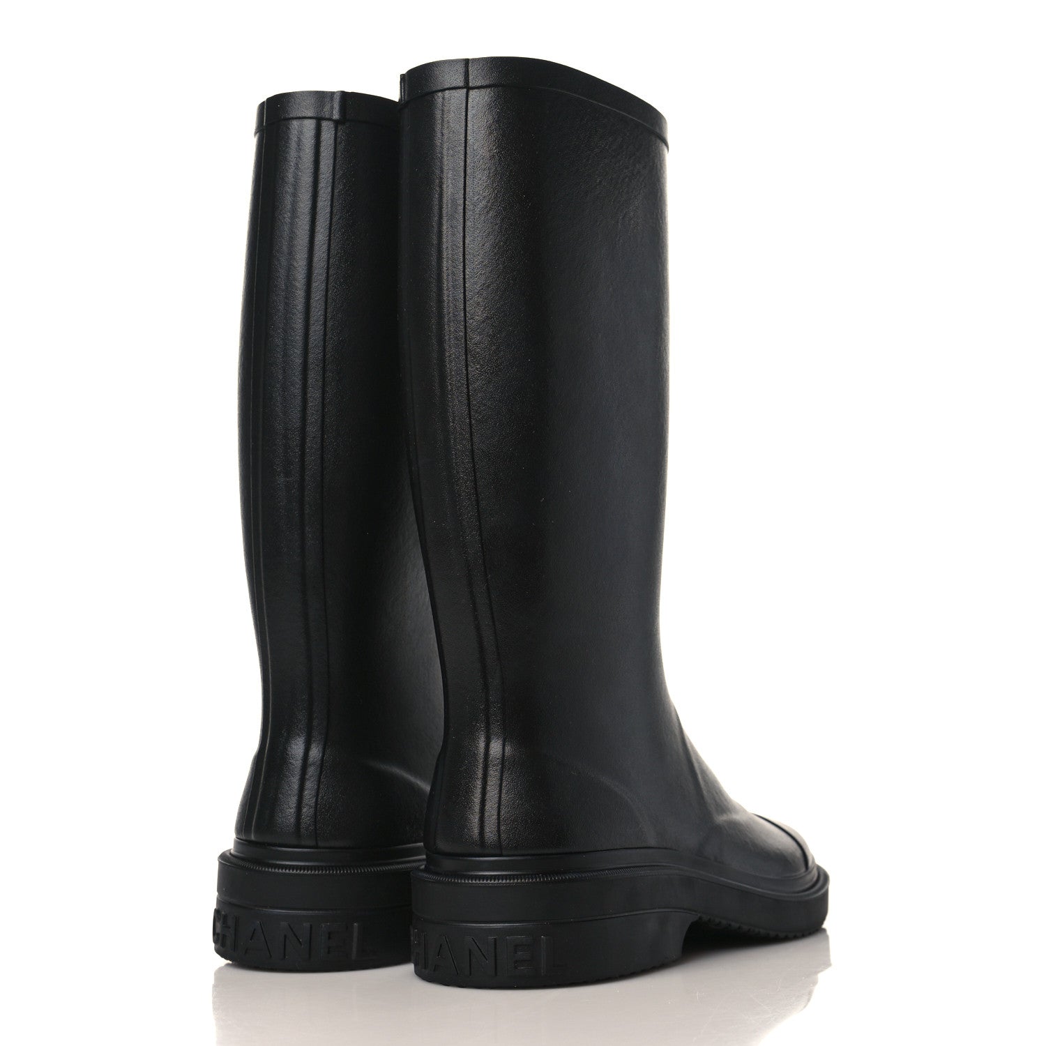 Chanel Caoutchouk CC High Boots 37 Black 4 of 9