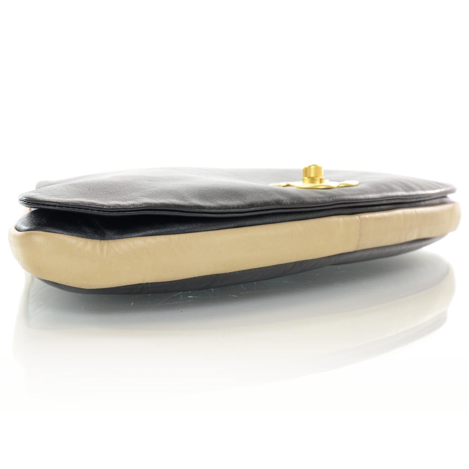 Chanel Lambskin Flap Bag Black Beige 4 of 9