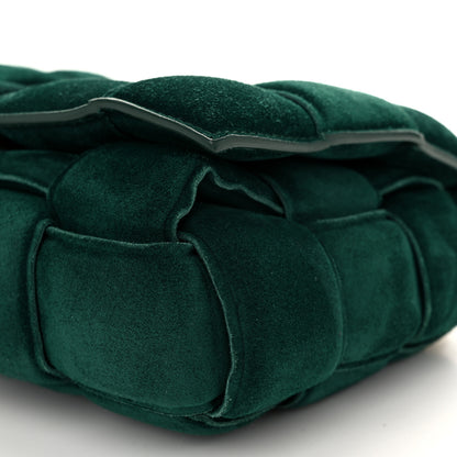 Bottega Veneta Suede Maxi Intrecciato Padded Chain Cassette Crossbody Bag Emerald Green 10 of 10