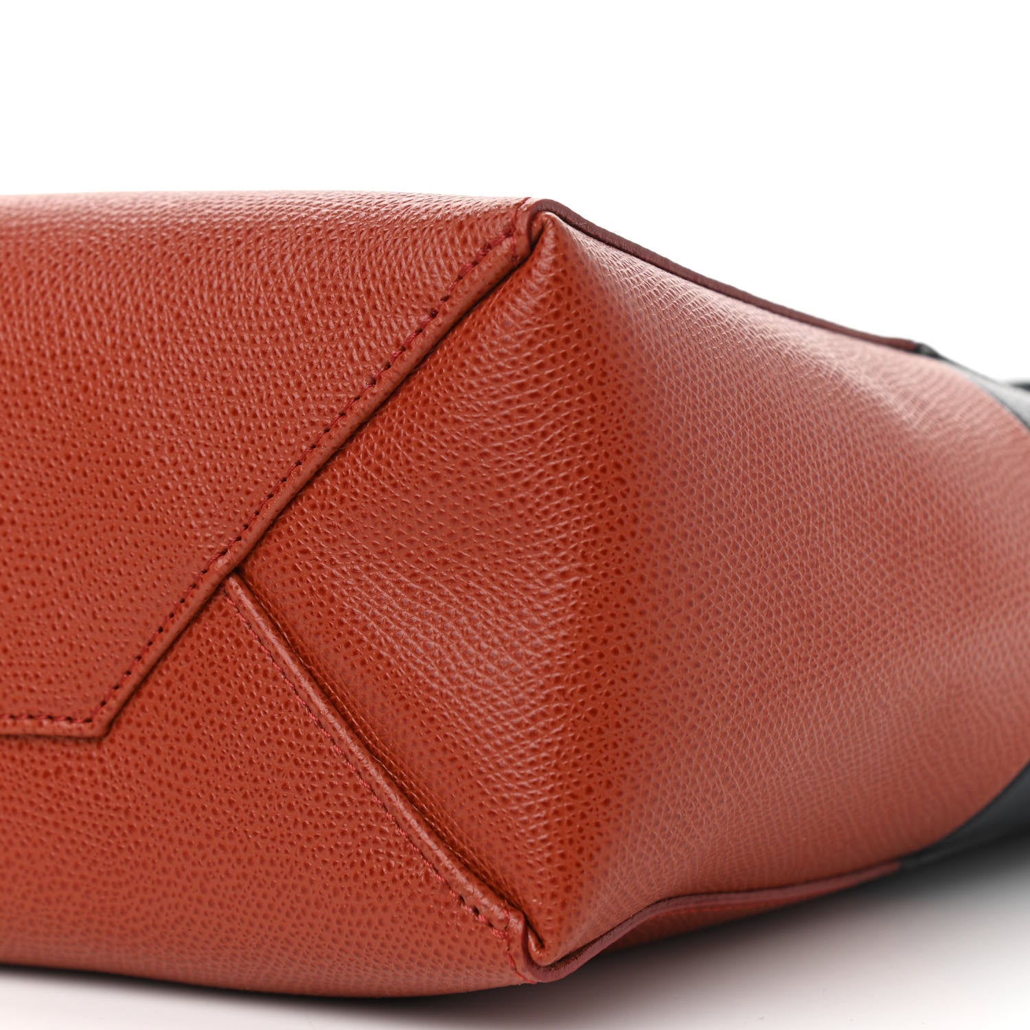 Celine Grained Calfskin Small Vertical Bi-Cabas Navy Terracotta 10 of 12