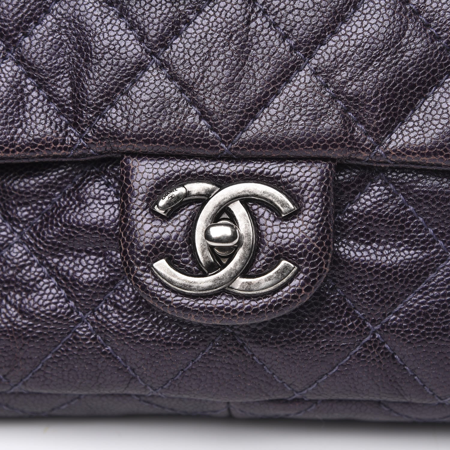 Chanel Iridescent Caviar Quilted Large Chic Flap Purple 10 of 15