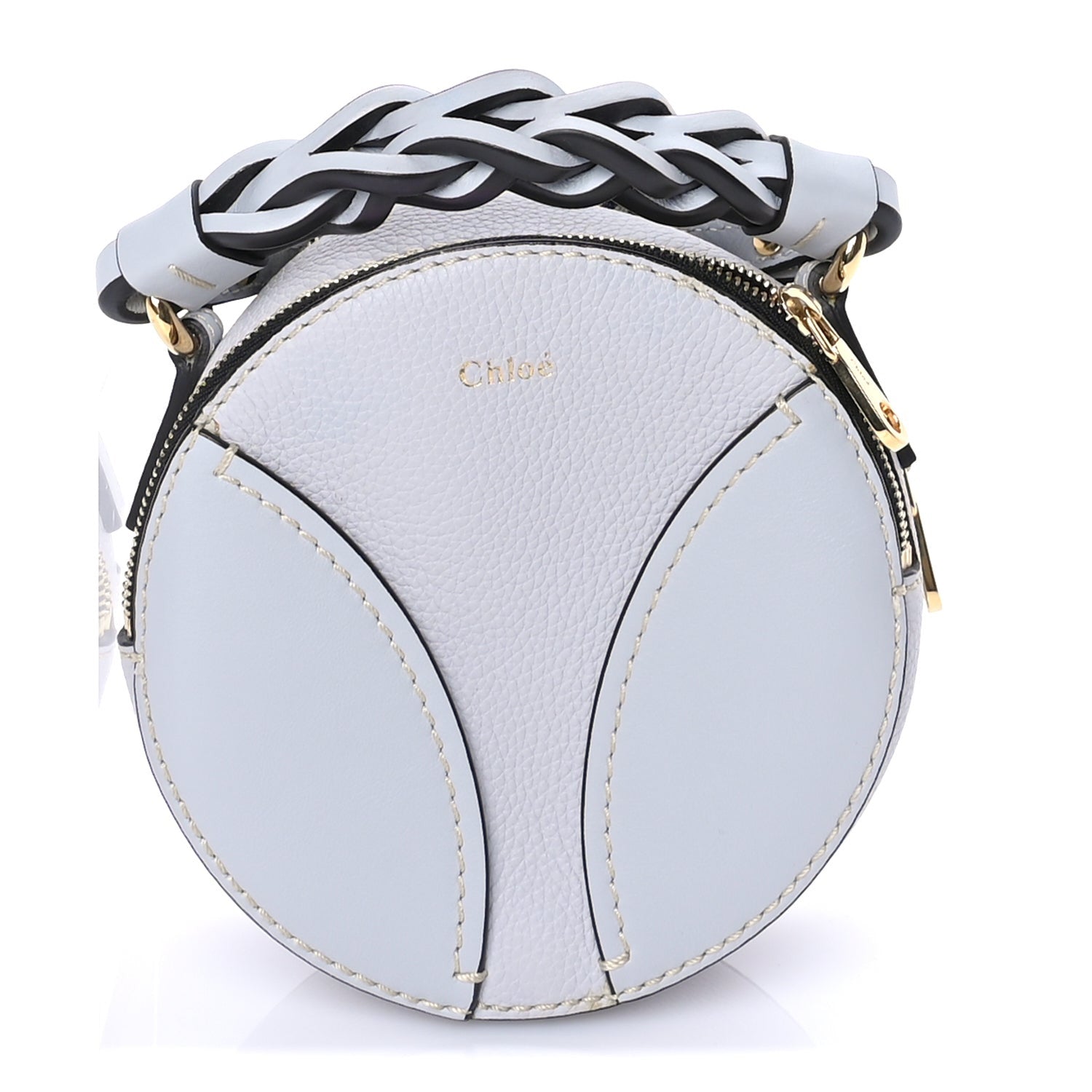Chloe Grained Shiny Calfskin Mini Round Daria Bag Light Cloud 1 of 7