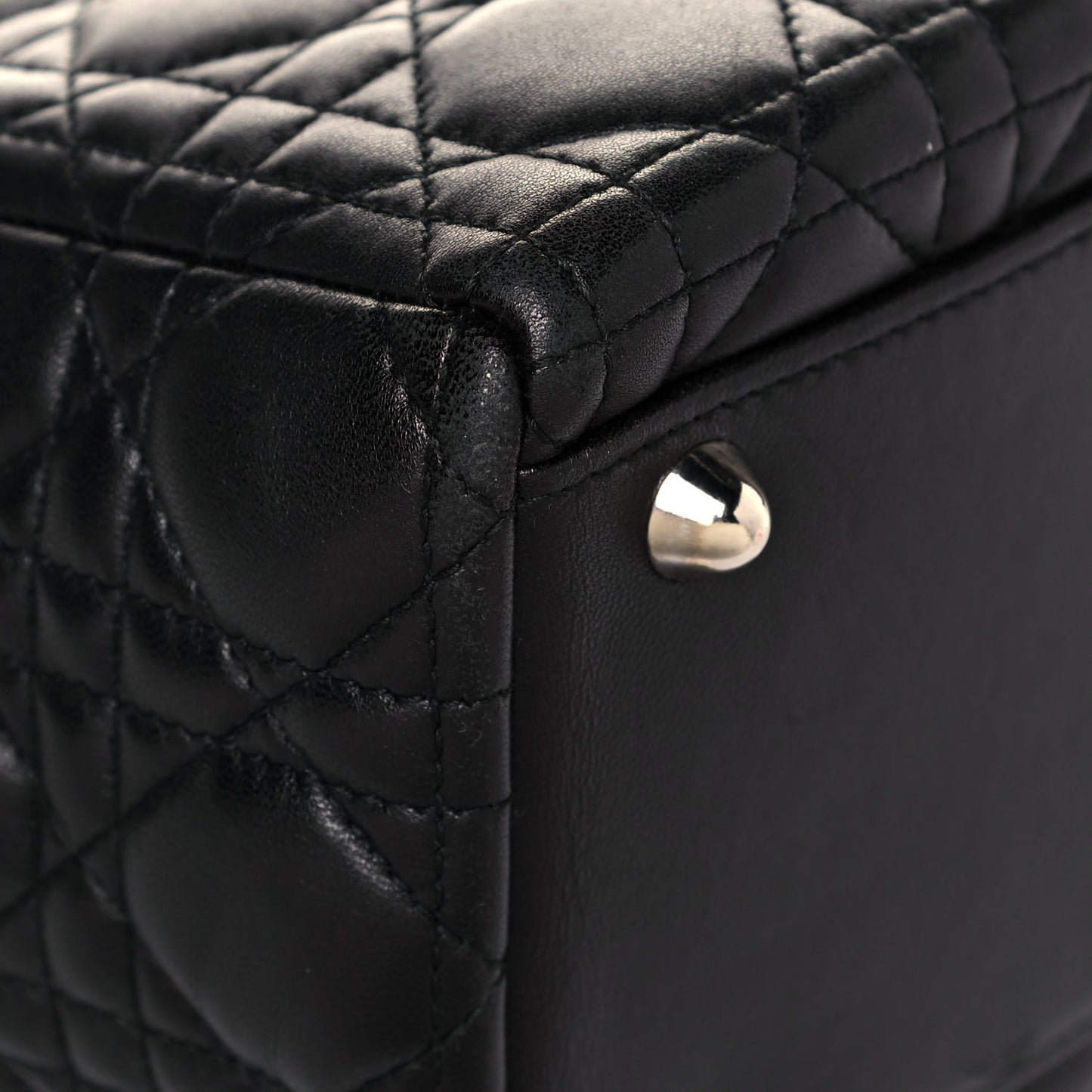Lambskin Cannage Large Lady Dior Black
