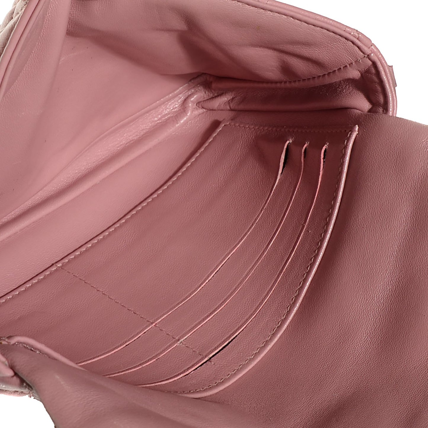 Lambskin Cannage New Lock Pouch Magnolia