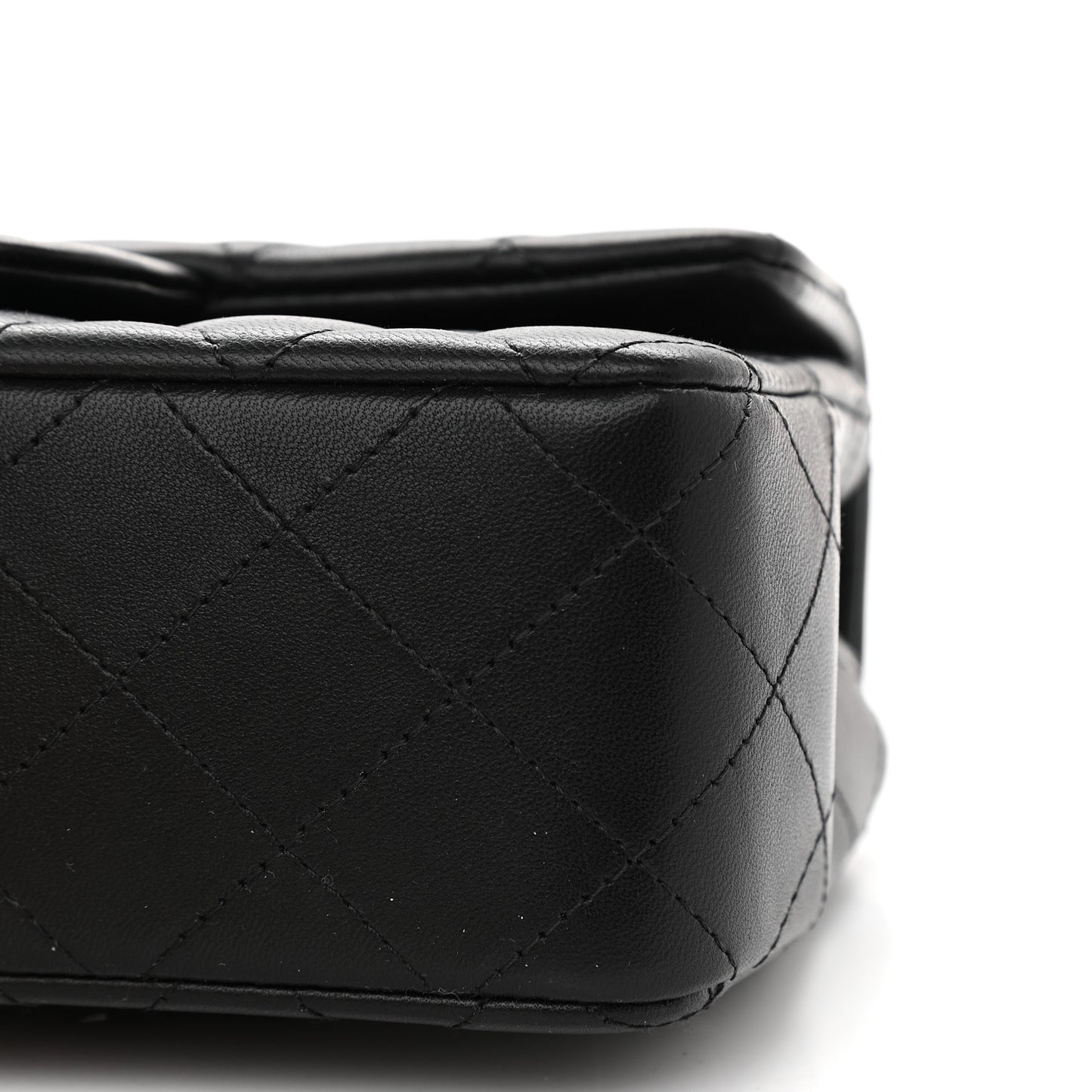 Lambskin Quilted Mini Rectangular Flap Black